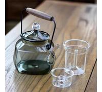 Set Di Tazze Da Tè Teiera Vetro Resistente Calore Quadrata Giapponese Fumante Bollente Fascio Sollevamento Duplice Bollitore Kung Fu Set Da Tè Pomeridiano