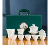 Set Di Tazze Da Tè Un Set Completo Tè Porcellana Bianca Giada Grassa Montone Ceramica Kung Fu Per Ufficio Casa Confezione Regalo Set Da Tè Pomeridiano(C)