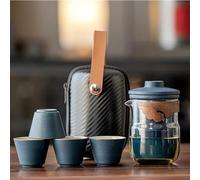 Set Di Tazze Da Tè Una Pentola Quattro Tazze Da Viaggio Set Tè Kung Fu Casalingo In Ceramica Nera Portatile Campeggio All'aperto Set Da Tè Pomeridiano(C)