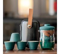 Set Di Tazze Da Tè Una Pentola Quattro Tazze Da Viaggio Set Tè Kung Fu Casalingo In Ceramica Nera Portatile Campeggio All'aperto Set Da Tè Pomeridiano(B)