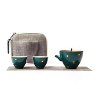 Set Di Tazze Da Tè Utensili Per La Preparazione Viaggio Portatili Set Tè Semplice Kung Fu Una Pentola Tazze Tazza Ceramica Teiera Tromba Per Casa Articoli Set Da Tè Pomeridiano(C)
