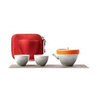 Set Di Tazze Da Tè Utensili Per La Preparazione Viaggio Portatili Set Tè Semplice Kung Fu Una Pentola Tazze Tazza Ceramica Teiera Tromba Per Casa Articoli Set Da Tè Pomeridiano(B)
