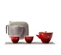 Set Di Tazze Da Tè Utensili Per La Preparazione Viaggio Portatili Set Tè Semplice Kung Fu Una Pentola Tazze Tazza Ceramica Teiera Tromba Per Casa Articoli Set Da Tè Pomeridiano(D)