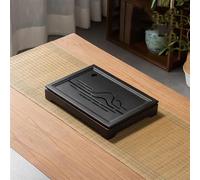 Set Di Tazze Da Tè Vassoio Tè Bambù Doppio Scopo Squisito Cavo Decorato Supporto Per Stoccaggio Acqua Drenaggio Bordo Set Da Tè Pomeridiano(37x26 x5cm)