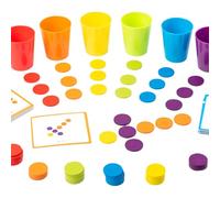 Set di tazze di stack veloci, tazze di impilamento arcobaleno,Gioco di tazze da stack veloce - Gioco di pensiero puzzle con 50 domande di domanda di classificazione del colore Apprendimento interattiv