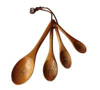 Set Di Tazze E Cucchiai Di Misurazione In Legno - Cucchiaino Da Caffè In Legno Di Fattoria | Cucchiaio Di Condimento Per Chicchi Di Caffè, Zucchero, Sale | Accessori Per La Misura Del Miele