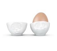 Set Di Tazze E Uova 2 Pezzi Bianco E Per Favore & Delizioso
