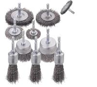 Set di tazze for ruote for punte da trapano con spazzole metalliche da 10 pezzi for codolo esagonale da 1/4 di pollice 0,012 in acciaio al carbonio grossolano ondulato(10pcs)