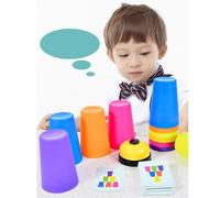 Set di Tazze Impilabili Giocattolo Interattivo e Durevole per Ragazzi e Ragazze, Promuove L'interazione tra Genitori e Figli, L'educazione Precoce, Tazze Impilabili Rapide per Uso Domestico