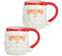 Set di tazze natalizie in ceramica da 400 ml con Babbo Natale - tazze da caffè motivo Babbo Natale per il periodo natalizio - lavabili in lavastoviglie, ideali per caffè, tè o vin brulé