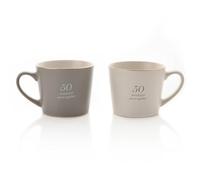 Set di tazze per anniversario grigio / bianco - 50 anni meravigliosi
