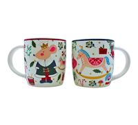 Set di tazze, tazze da caffè, bicchieri per vin brulé, tazze in porcellana, bicchieri di Natale, tazze da tè, set di tazze da cavallo a dondolo/re del topo, porcellana, 365 ml, contenuto della