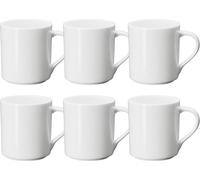 Wilmax - Tazze da tè e tazze da caffè - Set da 6-320 ml - Tazze da caffè in porcellana - Set per tè, caffè, cappuccino - porcellana - Bianco
