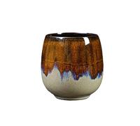 Set di tazzine da caffè espresso in ceramica Kiln - Tazza da tè giapponese - Tazza panciuta creativa - Rosso forno - Confezione da due - 101-200 ml(Kiln Yellowing 1pc,100ml)