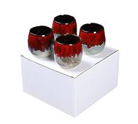 Set di tazzine da caffè espresso in ceramica Kiln - Tazza da tè giapponese - Tazza panciuta creativa - Rosso forno - Confezione da due - 101-200 ml(Kiln Turn Red 4pc,100ml)