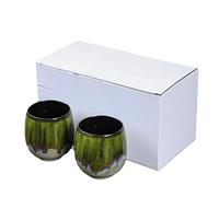 Set di tazzine da caffè espresso in ceramica Kiln - Tazza da tè giapponese - Tazza panciuta creativa - Rosso forno - Confezione da due - 101-200 ml(Kiln Green 2pc,100ml)