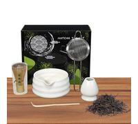 Set Di Tè Giapponese - Kit Matcha In Ceramica Da 5 Pezzi | Autentica Ciotola Di Frusta In Stile Giapponese Per Cerimonia | 10.24x8.27x3,74 Pollici | Strumenti Di Produzione Professionale Per La F