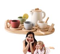 Set Di Tè Per Bambini - Set Da Tè Kids | Set Da Festa Di Tè | Legno Finta Gioca Un Giocattolo Di Cibo Principessa | Kit Di Attività Interno Colorato In Lavastoviglie Ricco Di Piatti Per Regali Per Il