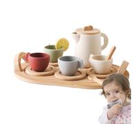 Set di tè per feste per bambini, set di tè in legno per l'ora del tè