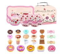 Set di Tea Party - Set da Cucina | Gioco di Tazze da Tè, Party Teaa per Ragazze | Giocattoli Educativi con Custodia da Trasporto - in latta | per bambini dai 3 ai 6 anni, ragazzi,