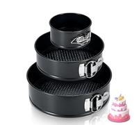 Set di teglie antiaderenti per cheesecake da 10 cm+18 cm+23 cm Stampo rotondo Moule a Gateau con fondo rimovibile a sgancio rapido Progettato per evitare fuoriuscite, ideale per torte di compleanno