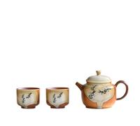 Set di teiere creative con scritta Oracle Bone - 1 teiera e 2 tazze. Tazze in ceramica grezza for l'antica cerimonia del tè.