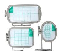 Set di telai per ricamo da 3 pezzi, accessori multifunzionali per macchine da cucire da ricamo in plastica ABS per lavori domestici con 3 dimensioni