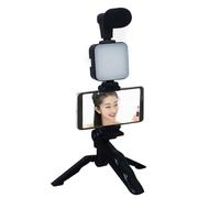 Set di telecamere per vlogging, kit video per smartphone, pacchetto di creazione di contenuti con microfono, pacchetto di ingranaggi vlogger compatto, pacchetto di video blogging, kit per creatori