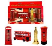Set di temperamatite souvenir di Londra, set di 4 pezzi, set di temperamatite da collezione britannico pressofuso con icone famose di Londra, multicolore