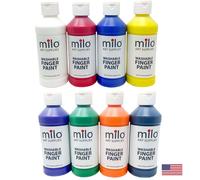 Set di tempere lavabili per dita Milo per bambini, 8 colori | Flaconi da 8 once | Sicuri e atossici | Prodotto negli Stati Uniti | Tempere per ba