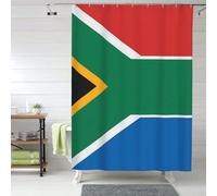 Set di tende da a con 12 ganci, in tessuto impermeabile, lavabili, con bandiera del Sudafrica, moderne tende da a per la decorazione della vasca da bagno, 60x72 pollici