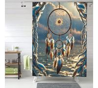 Set di tende da a con 12 ganci, in tessuto impermeabile, lavabili, moderne tende da a con acchiappasogni nativi americani, per la decorazione della vasca da bagno, 60x72 pollici