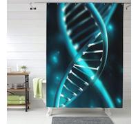 Set di tende da a con 12 ganci, tessuto impermeabile, lavabile, tende da a Modern Science Gene Strand per la decorazione della vasca da bagno, 60x72 pollici