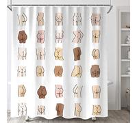 Set di tende da doccia divertenti per il bagno, divertenti e divertenti, per il corpo nudo unico, decorazione artistica in tessuto, con ganci, accessori da bagno, 72 x 182,9 cm