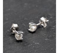 Set di tensione taglio brillante in oro bianco 9 ct di seconda mano 5 mm...