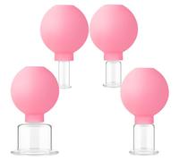 Set di terapia a coppa a 4 pezzi, set di coppettazione del viso, set di coppettazione in silicone in vetro, terapia a coppa di aspirazione sotto vuoto massaggio set per il braccio del gamba per i