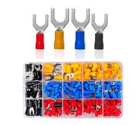 Set di terminali for crimpatura a freddo serie SV da 225 pezzi, capicorda a forcella a forma U/a Y, 15 tipi, con pinze a crimpare Striscia di connessione