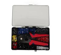 Set di terminali per fili elettrici da 1201 pezzi, connettori a crimpare pressati a freddo con pinza rossa per collegamenti elettrici senza saldatura, dimensioni assortite in scato