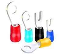 Set di terminali RV/SV da 100 pezzi, connettori preisolati tipo Y/O/U, forcella/anello/naso for filo aperto in rame ispessito 4-6 mm²(Blauw,SV5.5-5 100 pcs)