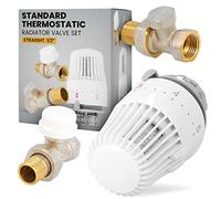 Set di termostati Set di termostati a linea diritta 1/2 pollici Testina termostatica Valvola termostatica Raccordo di ritorno Valvola per termosifone Accessorio per termosifone Riscaldamento