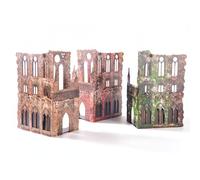 Set di Terreno Rovine Epiche per WH40K, DND, Pathfinder - Accessori Modulari per Wargame Miniature 28mm, Scenari di Battaglia TTRPG, Edifici Dipinti, Kit Creazione Zona di Battaglia per Warhammer 40K