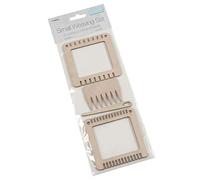 Trimits tessitura set: due piccole cornici, pettine e ago, legno