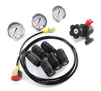 Set di test di pressione per azoto idraulico con regolatore, 3 misuratori (1500 psi/4000 psi/6000 psi), 7 giunti, 1 tubo per gas per apparecchiature di lavorazione del gas