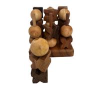 Set Di Tic Tac Toe Fatti A Mano In Legno 3D Con Nodini E Croci XO