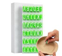 Set di timbri a forma di lettera 'alfabeto maiuscolo e minuscolo, con profondità di 4 mm, per artisti, artigianato, etichette, nomi, gioielli, scuola, vacanze, matrimoni, torte di compleanno