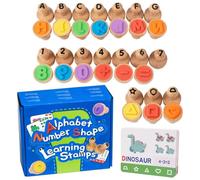 Set Di Timbri Alfanumerici In Legno - Timbri Alfabetici Con 26 Lettere, Numeri Da 0 A 9, Kit Di Apprendimento Con Schede Flash, Giocattoli Per La Prima Educazione, Design Di Puzzle Creativi | Attività