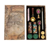 Set di timbri con sigillo di ceralacca - Kit vintage lacca a fuoco, stampa a caldo non appiccicosa, set di vernice sigillante | Invito alla festa di nozze, chiusura di cartoline di Natale, confezione