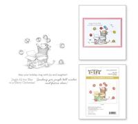 Set di timbri in gomma Jingle Bell Wishes della collezione House-Mouse Tree-mendous Christmas, rosso