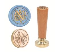 Set di timbri per cera incisi in ottone con manico in legno per corrispondenza elegante e inviti per feste, design antico, set di timbri per ceralacca