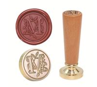 Set di timbri per cera incisi in ottone con manico in legno per corrispondenza elegante e inviti per feste, design antico, set di timbri per ceralacca